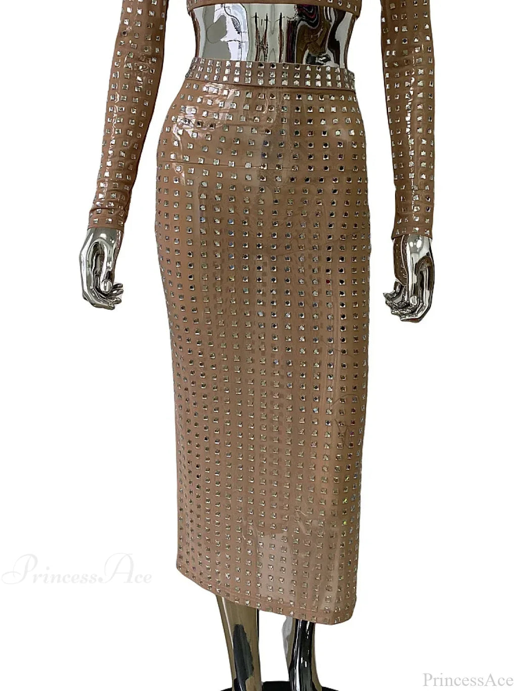 Mesh Top Skirt Sparkling Party Dress