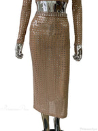 Mesh Top Skirt Sparkling Party Dress