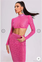Mesh Top Skirt Sparkling Party Dress