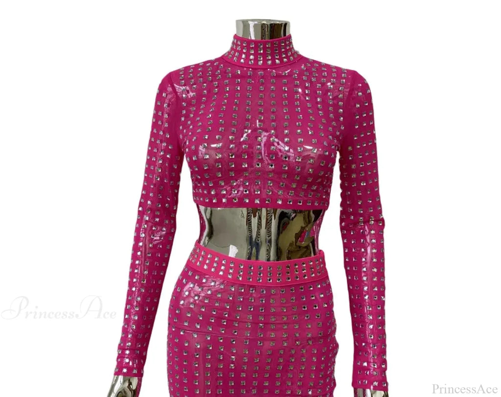 Mesh Top Skirt Sparkling Party Dress