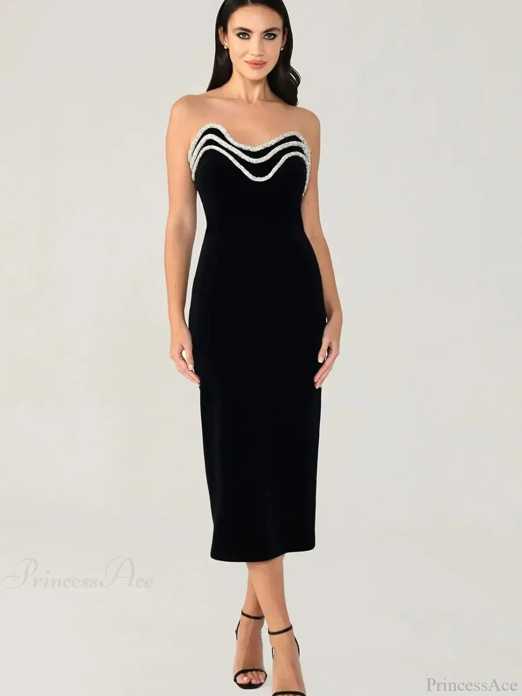Metal Chain Black Bandage Party Dress