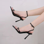 Metal Clasp Gothic Succinct Sandals Tall Heel