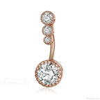 Metallic Crystal Circular Gothic Navel Ring