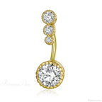Metallic Crystal Circular Gothic Navel Ring