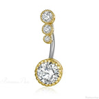 Metallic Crystal Circular Gothic Navel Ring