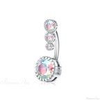 Metallic Crystal Circular Gothic Navel Ring