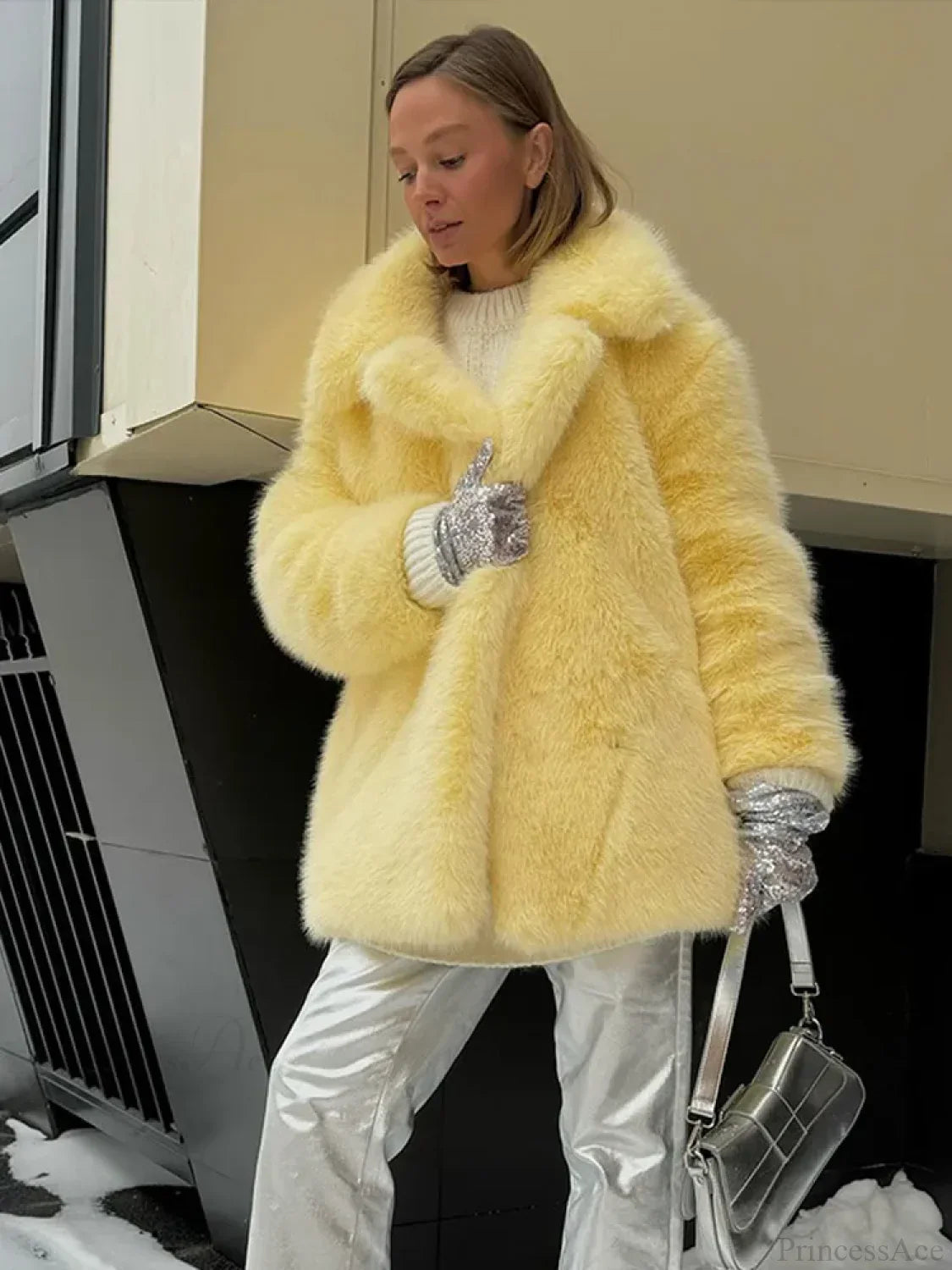 Mid-Length Faux Fur Plush ImiTation Coat
