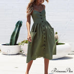 Polka Dot Striped Backless Midi Dress