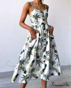 Polka Dot Striped Backless Midi Dress