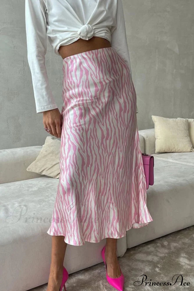 Midi Fishtail Zebra Skirt