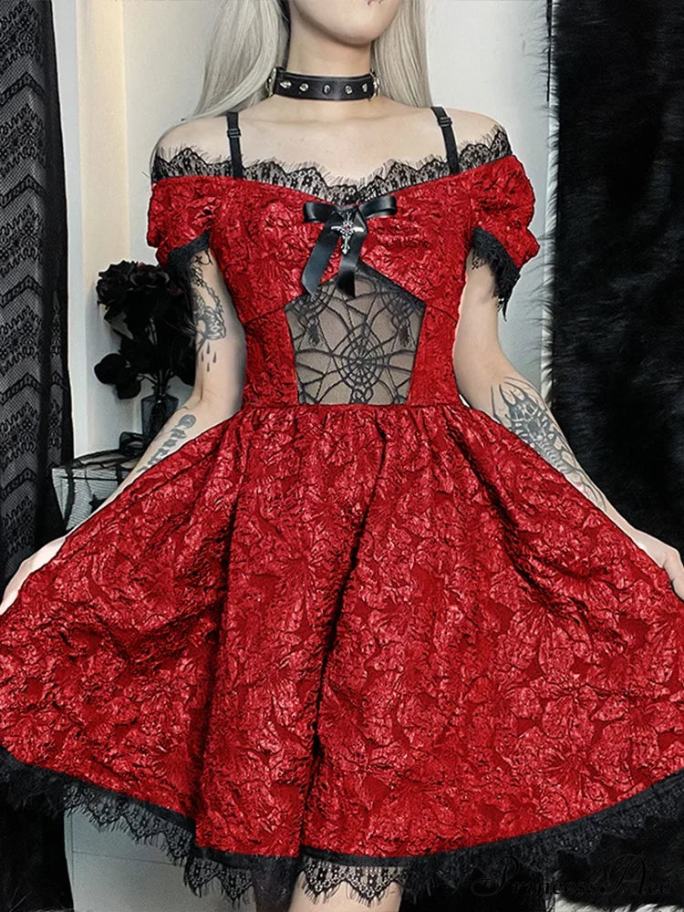 Mini Party Aesthetic One Shoulder Strap Sexy Lace Cutouts Elegant A Line High Waist Dress