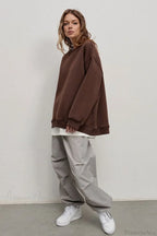 Minimalist Solid Crew Neck Oversize Sweatshirt