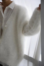 Mink V Neck Faux Fur Cardigan