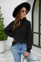 Mock with Dropped and Neck Sweater Arm Long Shoulder
