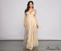 Mona Formal Stylish Plunging Glitter Dress