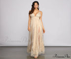 Mona Formal Stylish Plunging Glitter Dress