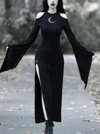Moon Hollow Out Flare Sleeve Maxi Dress