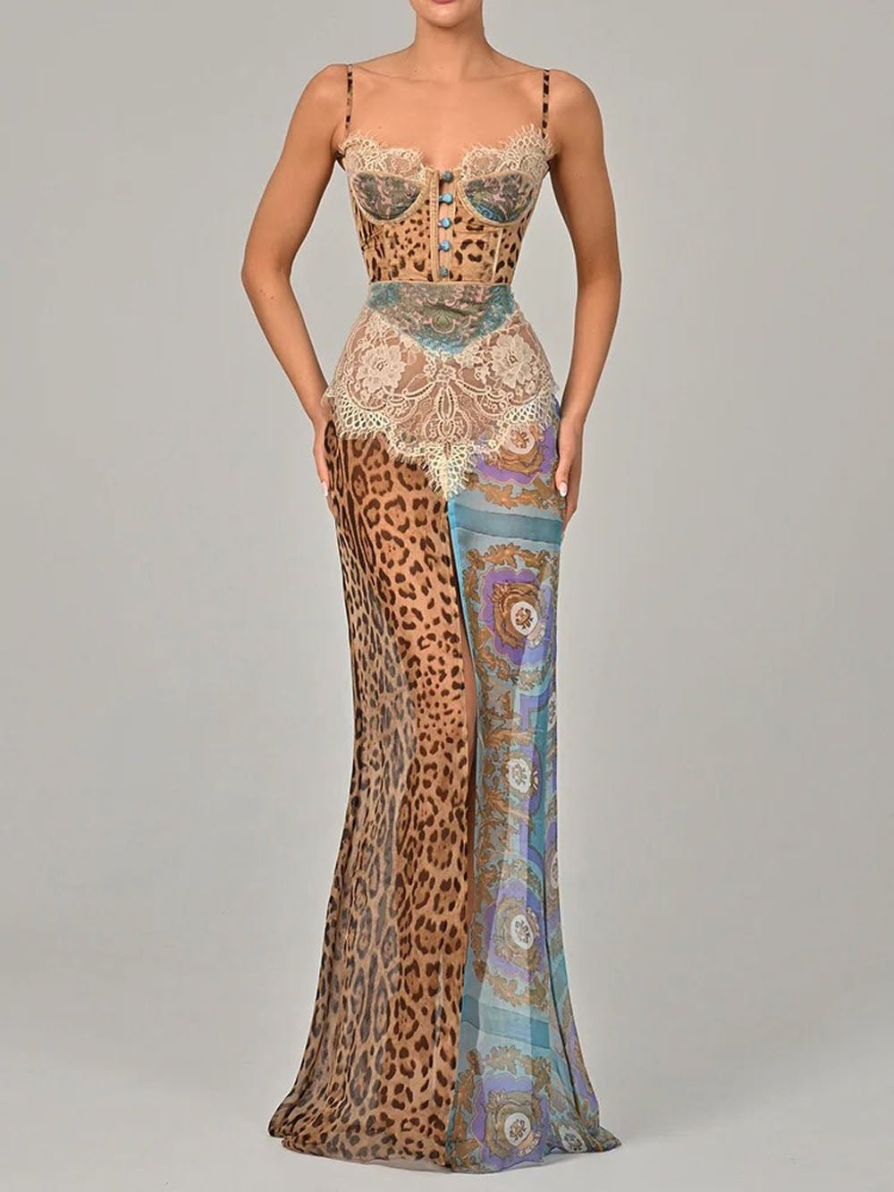 Alexa Leopard Sleeveless Maxi Dress