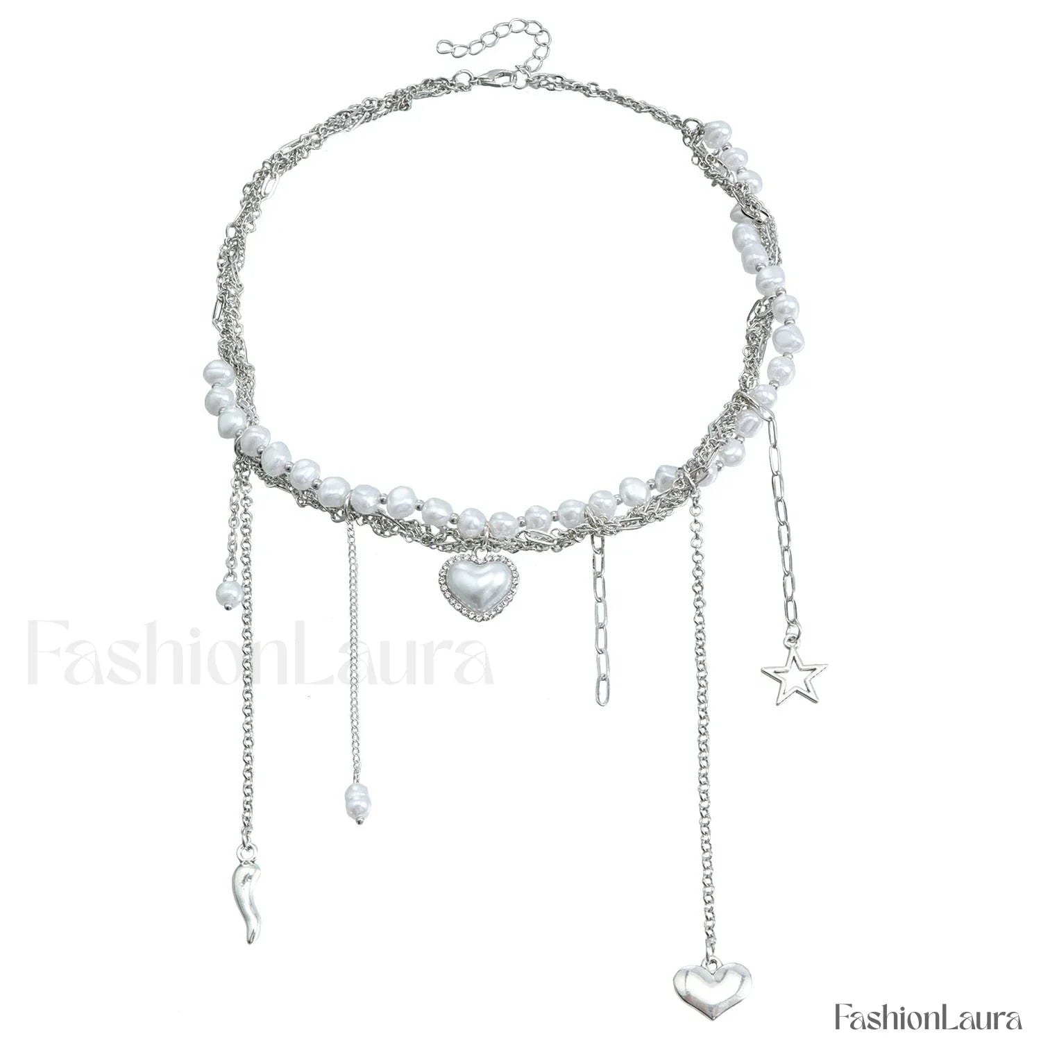 Multi-layer Tassel Pearl Star Pendant Necklace