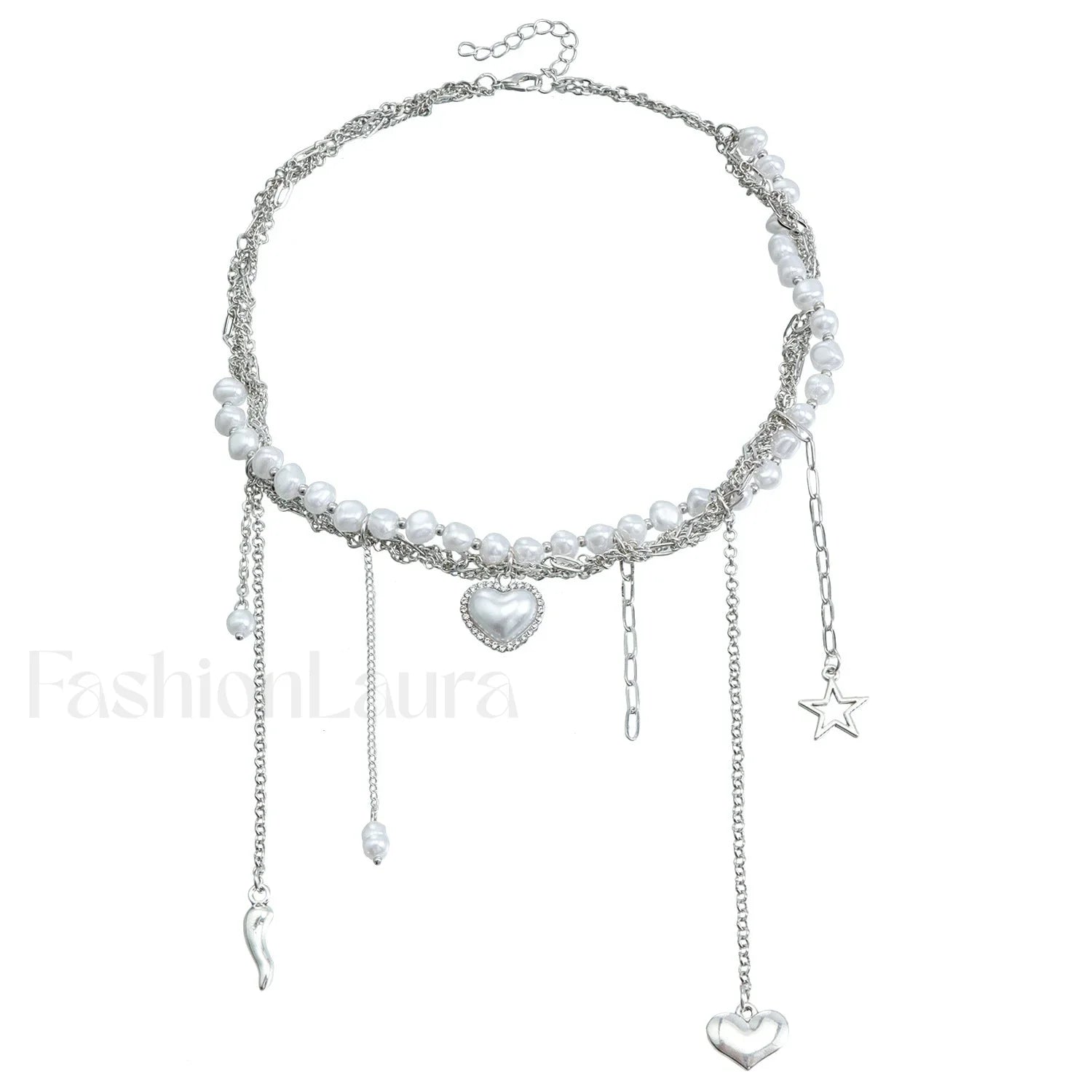 Multi-layer Tassel Pearl Star Pendant Necklace
