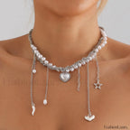Multi-layer Tassel Pearl Star Pendant Necklace