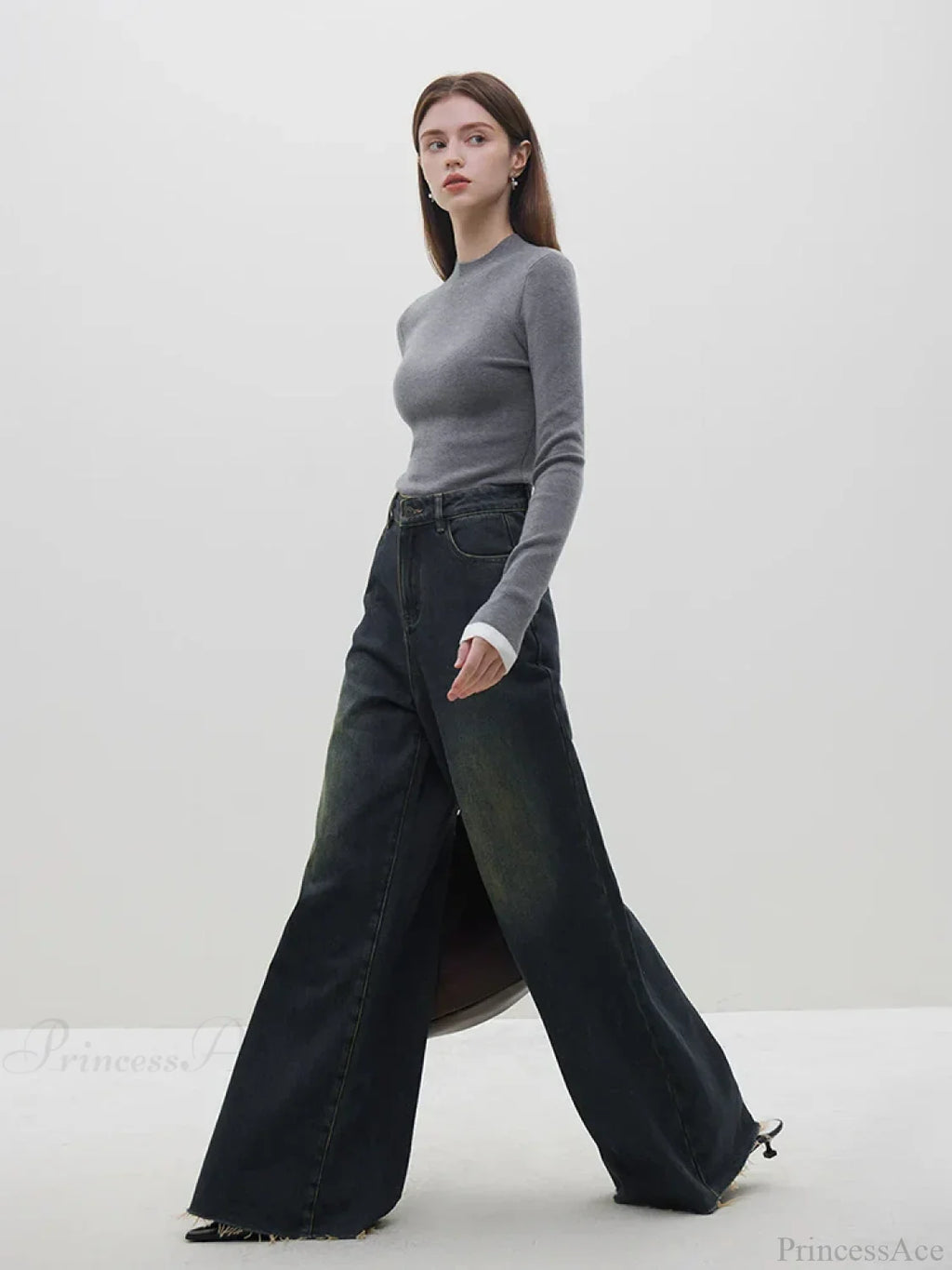 Multiple Colors Half Turtleneck Slim Knitted Sweater