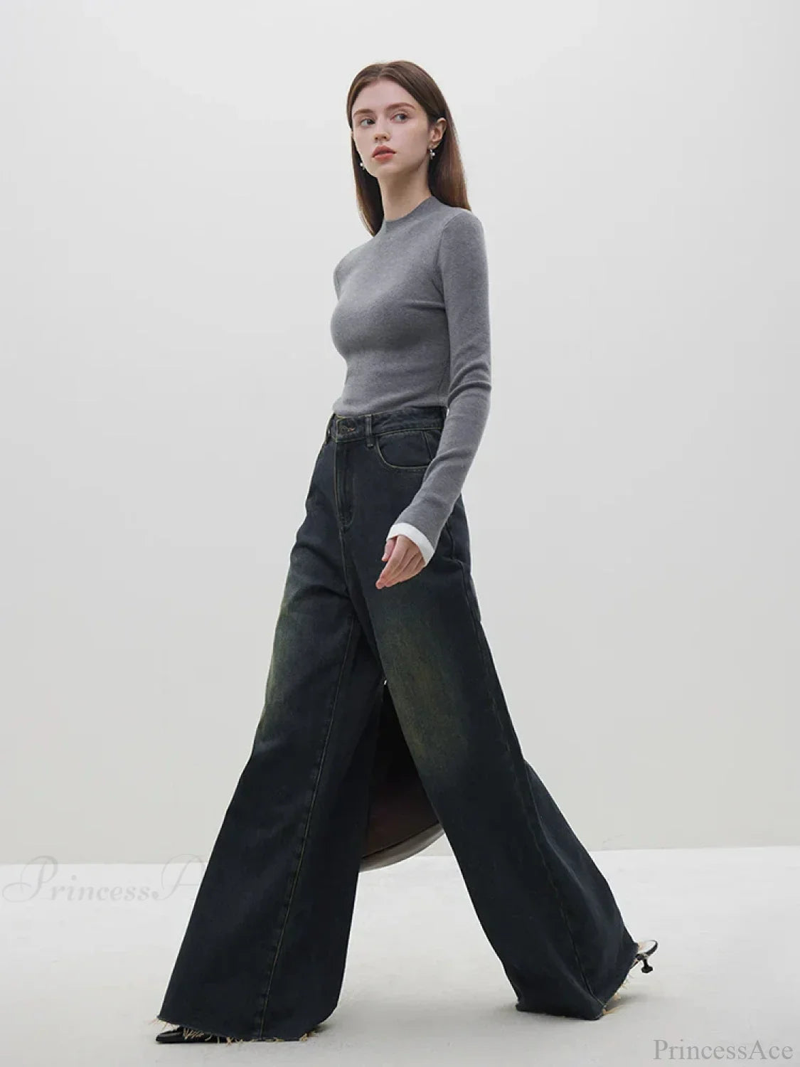 Multiple Colors Half Turtleneck Slim Knitted Sweater