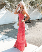 My Fair Lady Floral Ruffle Maxi Dress