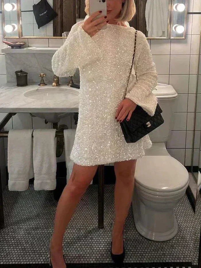 Elisa Minimalist Glitter Dress Designer Edit