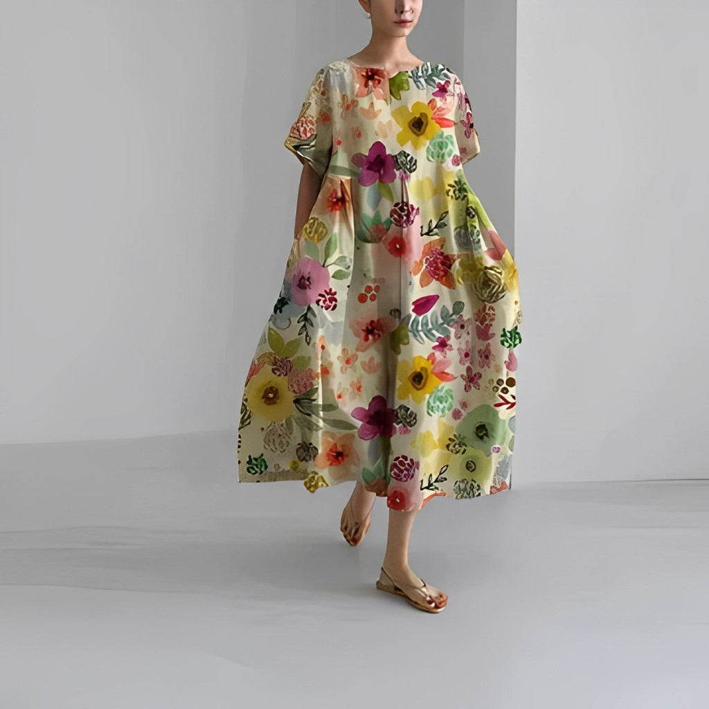 Isabelle Luxe Women's Floral Boho Maxi Dress Designer Edit