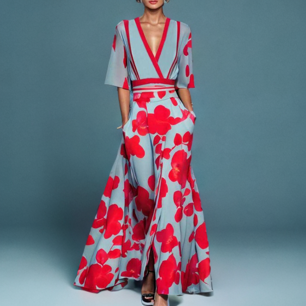 Karina Minimalist Dress with Short Sleeves Designer Edit
