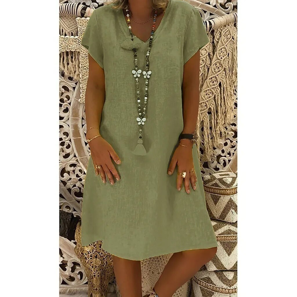Diana Casual, Loose Cotton Dress for Women Versatile Daily Pick