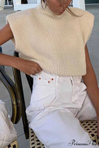 Neck Mock Sleeveless Sweater