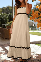 New Fashion Sexy Strapless Strap Women Long Boho Dress