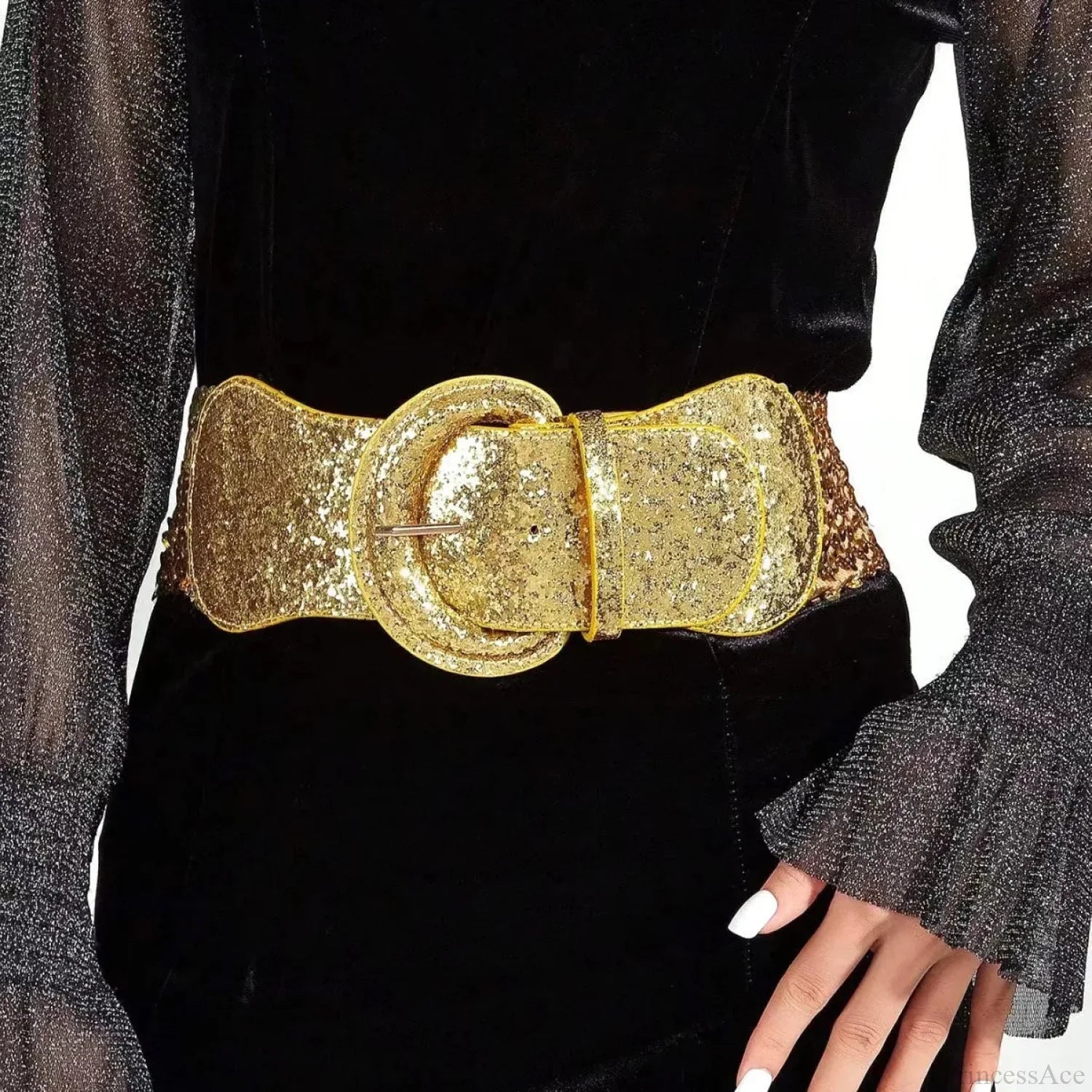 New Gothic PU Leather Wide Belt