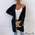 New Long Coat Twisted Rope Solid Color Knitted Cardigans