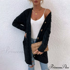 New Long Coat Twisted Rope Solid Color Knitted Cardigans