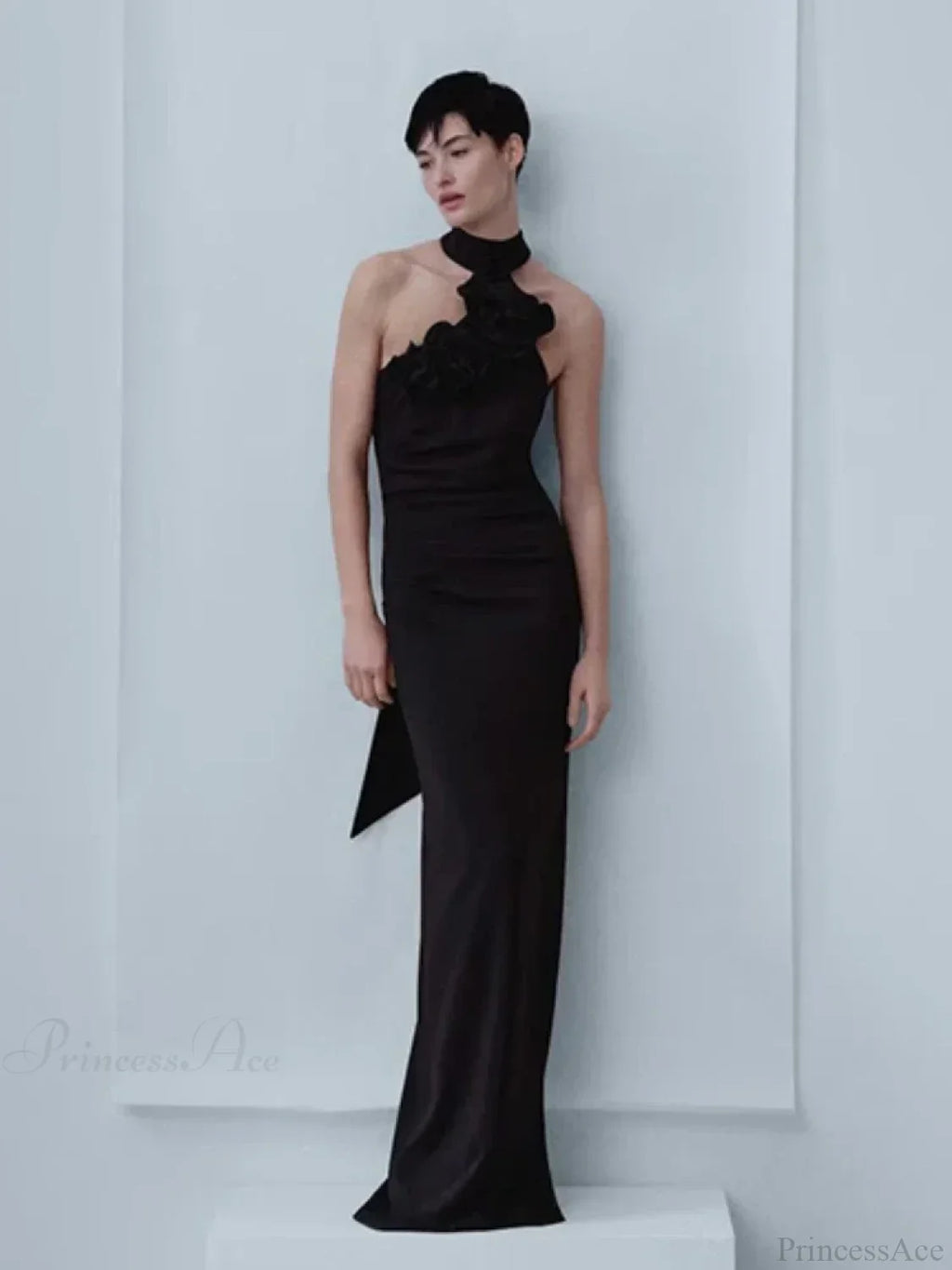 New Summer Sexy Halter Backless Flower Elegant Sleeveless Party Dress