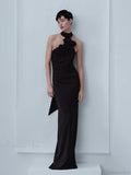New Summer Sexy Halter Backless Flower Elegant Sleeveless Party Dress
