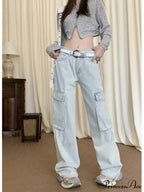 New Vintage Harajuku Aesthetic Clothing Autumn Baggy Fashion Clothes for Teenagers Women's Jean