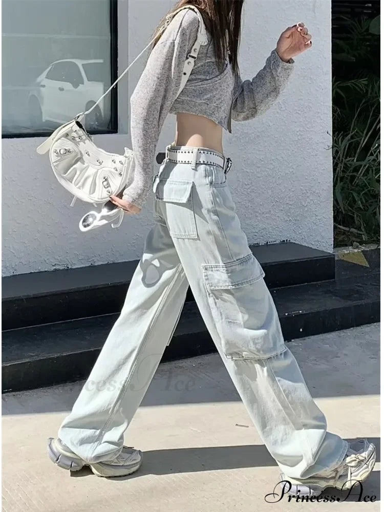 New Vintage Harajuku Aesthetic Clothing Autumn Baggy Fashion Clothes for Teenagers Women's Jean