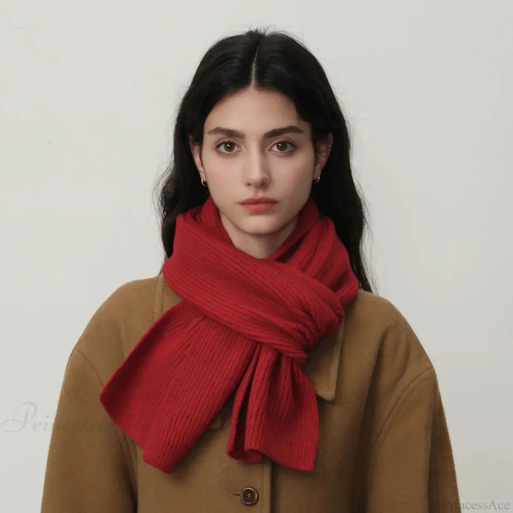 New Warm Knitted Wool Blended Scarf for Autumn Winter Comfort