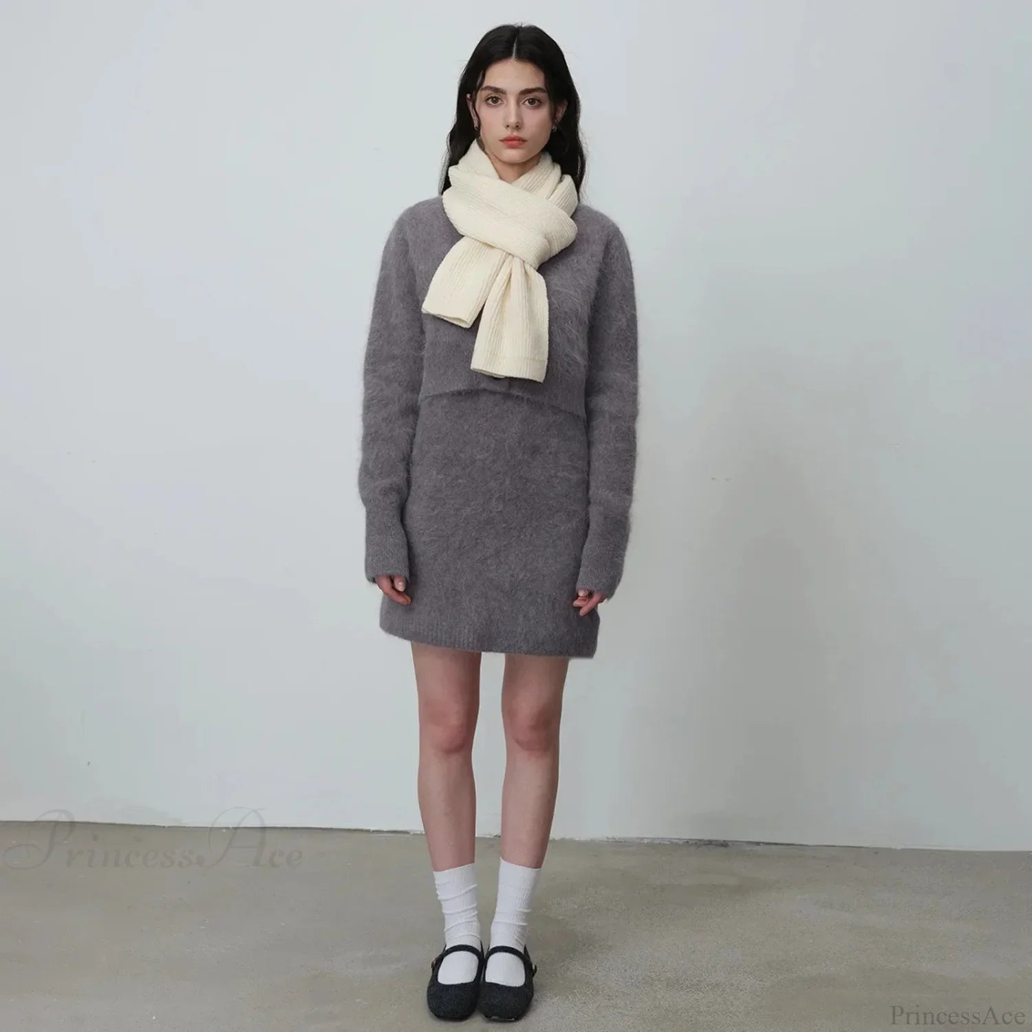 New Warm Knitted Wool Blended Scarf for Autumn Winter Comfort