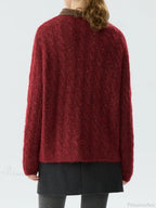 New Year's Red Round Neck Loose Sweater