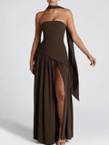 Noelle Strapless Split Maxi Dress