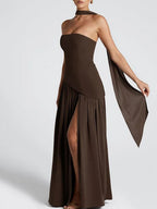 Noelle Strapless Split Maxi Dress