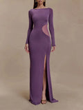 Noemi Mesh Cutout Split Maxi Dress