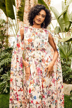 Gloria Statement Round Neck Cape Sleeve Maxi Dress Boutique Collection