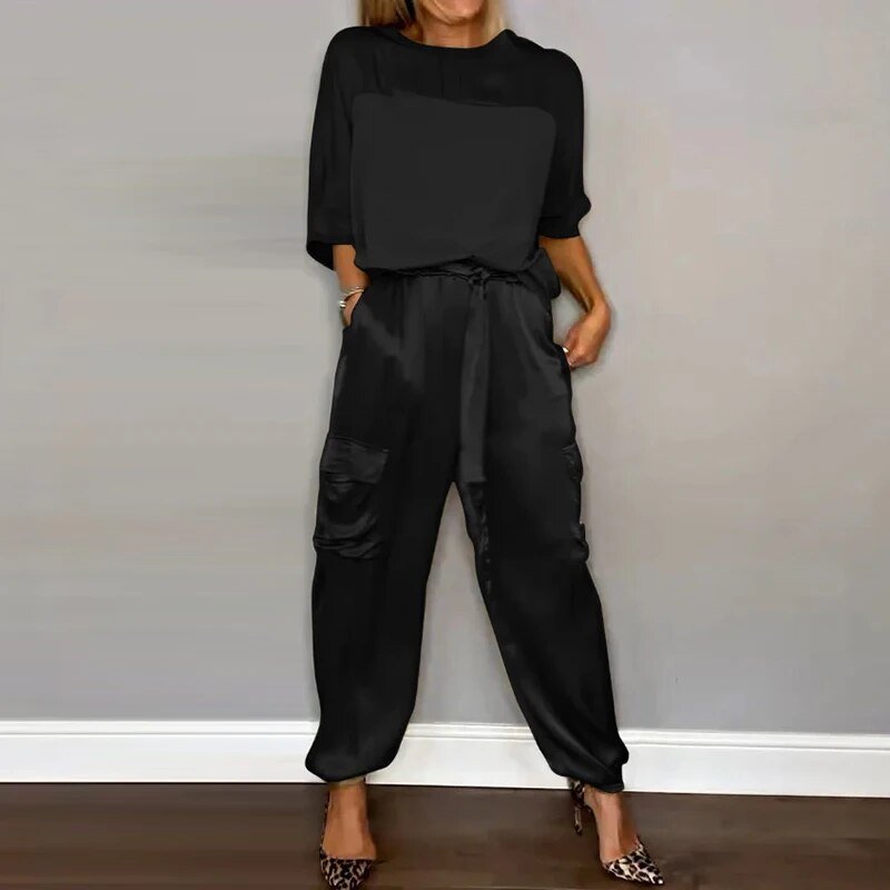Maya Timeless Casual Dress Set Elevated Occasion Wear