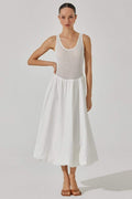 Leila Timeless Sleeveless Midi Dress in Contrast Color Boutique Collection